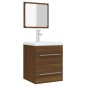 vidaXL Badschrank mit Spiegel Braun Eichen-Optik 41x38,5x48 cm vidaXL Badschrank mit Spiegel Braun Eichen-Optik 41x38,5x48 cm