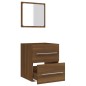 vidaXL Badschrank mit Spiegel Braun Eichen-Optik 41x38,5x48 cm vidaXL Badschrank mit Spiegel Braun Eichen-Optik 41x38,5x48 cm