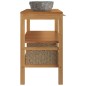 vidaXL Waschtischunterschrank Teak Massiv mit Flussstein Waschbecken vidaXL Waschtischunterschrank Teak Massiv mit Flussstein Waschbecken
