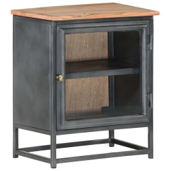 vidaXL Nachttisch Grau 40x30x50 cm Massivholz Akazie 