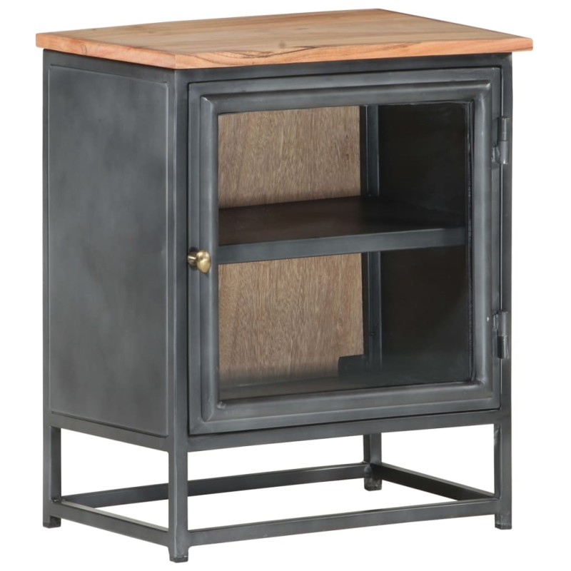vidaXL Nachttisch Grau 40x30x50 cm Massivholz Akazie vidaXL Nachttisch Grau 40x30x50 cm Massivholz Akazie