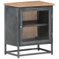 vidaXL Nachttisch Grau 40x30x50 cm Massivholz Akazie vidaXL Nachttisch Grau 40x30x50 cm Massivholz Akazie