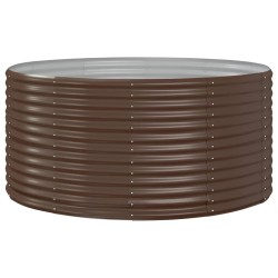 vidaXL Hochbeet Braun 140x140x68 cm Pulverbeschichteter Stahl