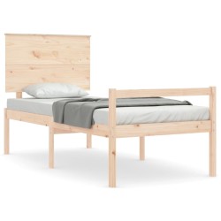 vidaXL Seniorenbett mit Kopfteil 90x200 cm Massivholz