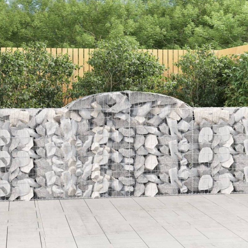 vidaXL Gabionen mit Hochbogen 30 Stk 300x30x100/120cm Verzinktes Eisen vidaXL Gabionen mit Hochbogen 30 Stk 300x30x100/120cm Verzinktes Eisen