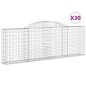 vidaXL Gabionen mit Hochbogen 30 Stk 300x30x100/120cm Verzinktes Eisen vidaXL Gabionen mit Hochbogen 30 Stk 300x30x100/120cm Verzinktes Eisen