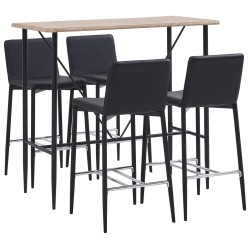 5-tlg. Bar-Set Kunstleder Schwarz