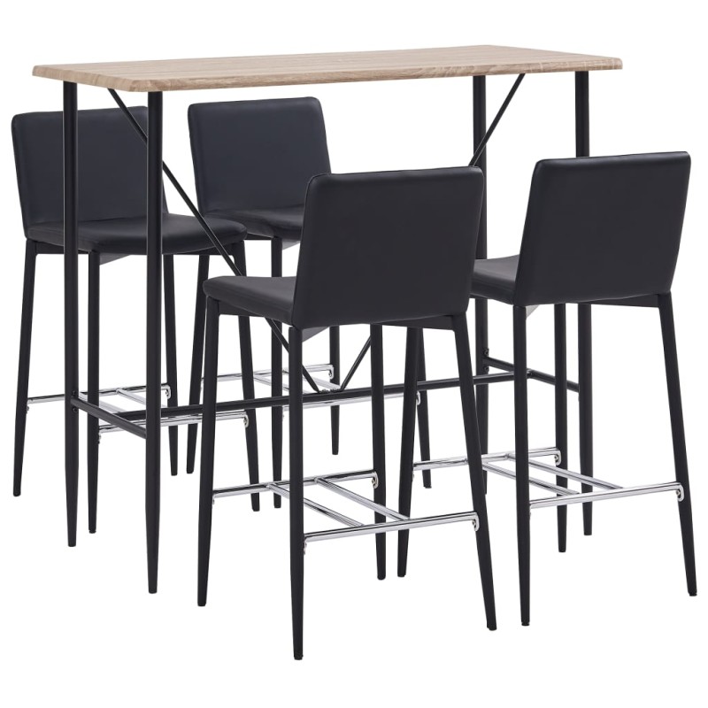 5-tlg. Bar-Set Kunstleder Schwarz 5-tlg. Bar-Set Kunstleder Schwarz