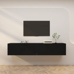 vidaXL TV-Wandschränke 2 Stk. Schwarz 100x34,5x40 cm