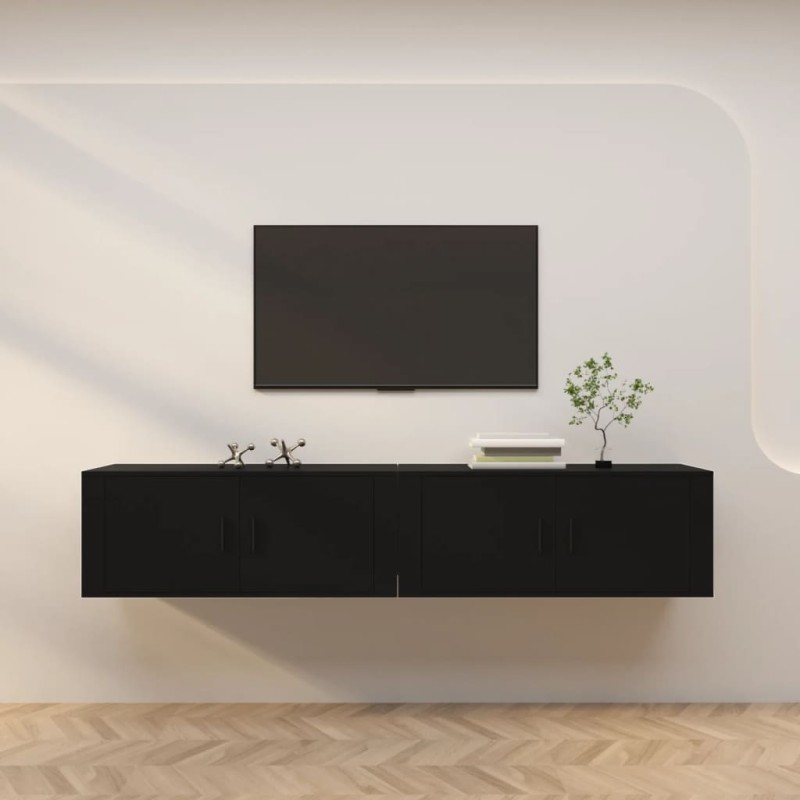 vidaXL TV-Wandschränke 2 Stk. Schwarz 100x34,5x40 cm vidaXL TV-Wandschränke 2 Stk. Schwarz 100x34,5x40 cm