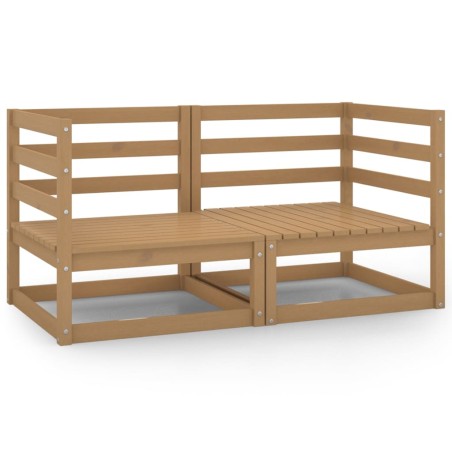 vidaXL Garten-Ecksofas 2 Stk. Honigbraun Kiefer Massivholz 