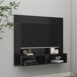 vidaXL TV-Wandschrank Schwarz 102x23,5x90 cm Holzwerkstoff
