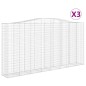vidaXL Gabionen mit Hochbogen 3 Stk. 400x50x200/220cm Verzinktes Eisen vidaXL Gabionen mit Hochbogen 3 Stk. 400x50x200/220cm Verzinktes Eisen