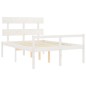 vidaXL Massivholzbett mit Kopfteil Weiß 140x190 cm vidaXL Massivholzbett mit Kopfteil Weiß 140x190 cm