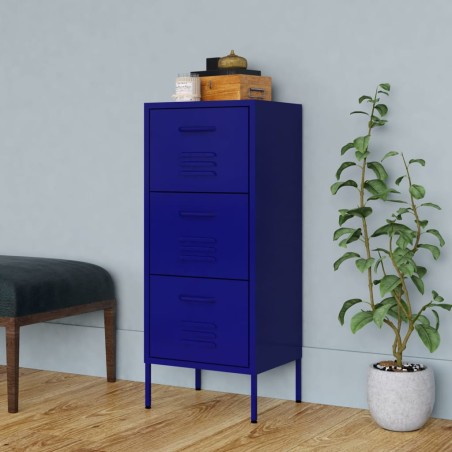 vidaXL Lagerschrank Marineblau 42,5x35x101,5 cm Stahl    