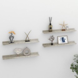 vidaXL Wandregale 4 Stk. Betongrau 60x9x3 cm