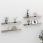 vidaXL Wandregale 4 Stk. Betongrau 60x9x3 cm vidaXL Wandregale 4 Stk. Betongrau 60x9x3 cm
