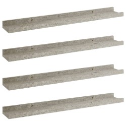 vidaXL Wandregale 4 Stk. Betongrau 60x9x3 cm