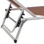 vidaXL Klappbare Sonnenliegen mit Dach 2 Stk. Alu Textilene Braun vidaXL Klappbare Sonnenliegen mit Dach 2 Stk. Alu Textilene Braun