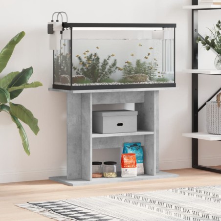 vidaXL Aquariumständer Betongrau 80x35x60 cm Holzwerkstoff