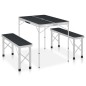 vidaXL Klappbarer Campingtisch mit 2 Sitzbänken Aluminium Grau vidaXL Klappbarer Campingtisch mit 2 Sitzbänken Aluminium Grau
