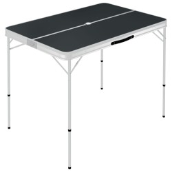 vidaXL Klappbarer Campingtisch mit 2 Sitzbänken Aluminium Grau