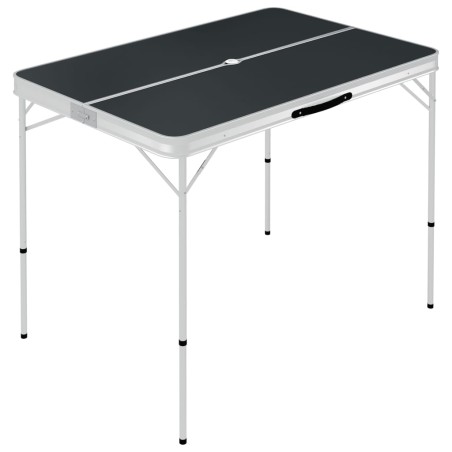 vidaXL Klappbarer Campingtisch mit 2 Sitzbänken Aluminium Grau