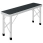 vidaXL Klappbarer Campingtisch mit 2 Sitzbänken Aluminium Grau vidaXL Klappbarer Campingtisch mit 2 Sitzbänken Aluminium Grau