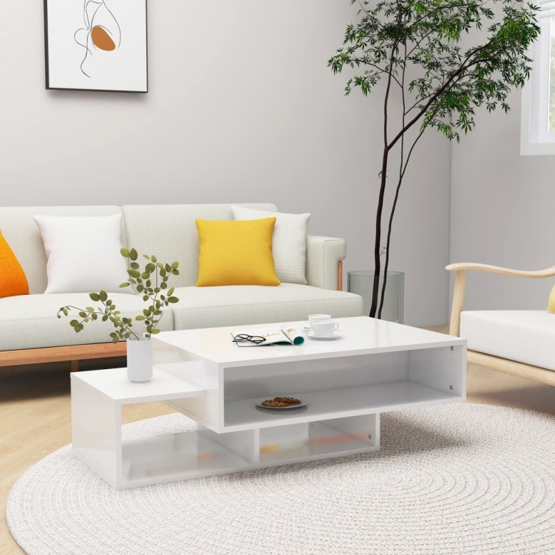 vidaXL Couchtisch Hochglanz-Weiß 105x55x32 cm Holzwerkstoff vidaXL Couchtisch Hochglanz-Weiß 105x55x32 cm Holzwerkstoff