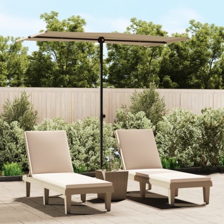 vidaXL Sonnenschirm mit Aluminium-Mast 180 x 110 cm Taupe 