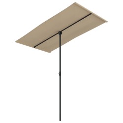 vidaXL Sonnenschirm mit Aluminium-Mast 180 x 110 cm Taupe 