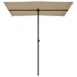 vidaXL Sonnenschirm mit Aluminium-Mast 180 x 110 cm Taupe vidaXL Sonnenschirm mit Aluminium-Mast 180 x 110 cm Taupe