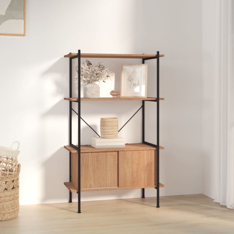 vidaXL Regal mit 4 Böden und Schrank 80x40x130 cm Stahl Holzwerkstoff vidaXL Regal mit 4 Böden und Schrank 80x40x130 cm Stahl Holzwerkstoff