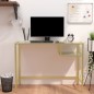 vidaXL Computertisch Weiß und Golden 100x36x74 cm Glas vidaXL Computertisch Weiß und Golden 100x36x74 cm Glas