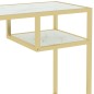 vidaXL Computertisch Weiß und Golden 100x36x74 cm Glas vidaXL Computertisch Weiß und Golden 100x36x74 cm Glas