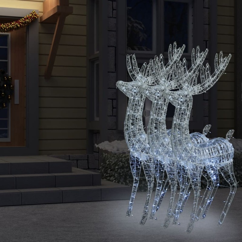 vidaXL XXL Rentiere Weihnachtsdekoration Acryl 250 LED 3 Stk. 180 cm vidaXL XXL Rentiere Weihnachtsdekoration Acryl 250 LED 3 Stk. 180 cm