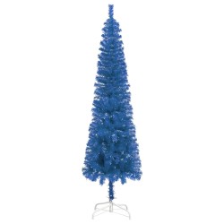 vidaXL Schlanker Weihnachtsbaum Blau 210 cm 