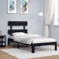 vidaXL Massivholzbett mit Kopfteil Schwarz 90x200 cm vidaXL Massivholzbett mit Kopfteil Schwarz 90x200 cm