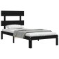 vidaXL Massivholzbett mit Kopfteil Schwarz 90x200 cm vidaXL Massivholzbett mit Kopfteil Schwarz 90x200 cm