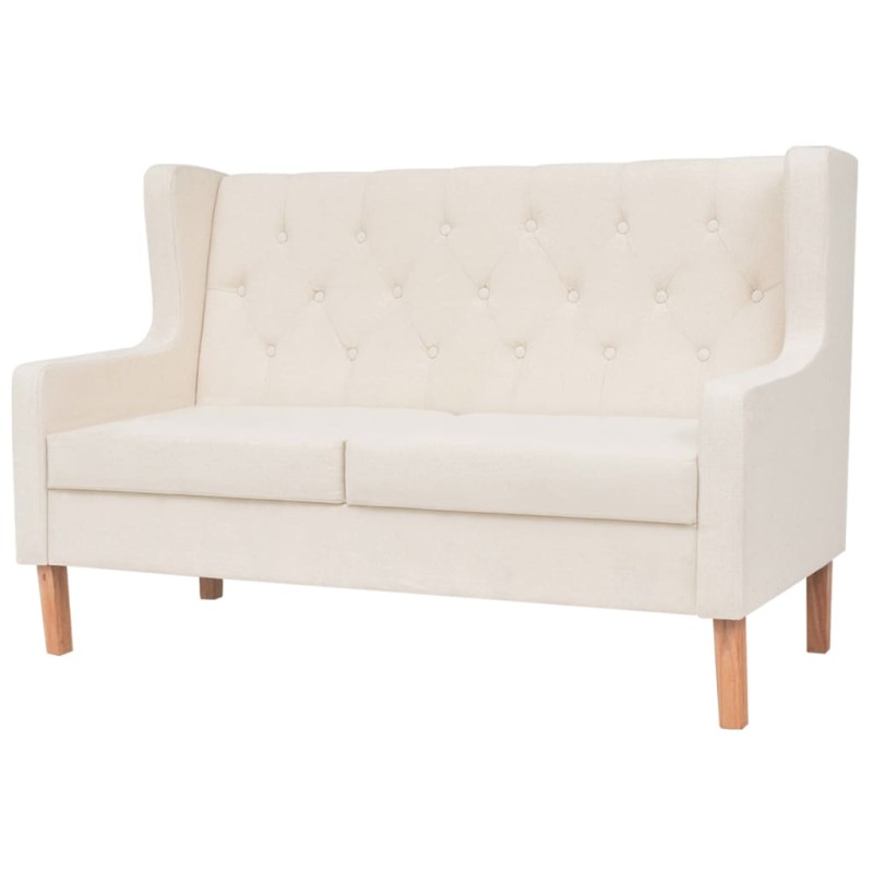 2-Sitzer Sofa Stoff Cremeweiß 2-Sitzer Sofa Stoff Cremeweiß