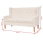 2-Sitzer Sofa Stoff Cremeweiß 2-Sitzer Sofa Stoff Cremeweiß