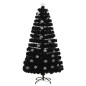 vidaXL Weihnachtsbaum mit LED-Schneeflocken Schwarz 120 cm Fiberoptik vidaXL Weihnachtsbaum mit LED-Schneeflocken Schwarz 120 cm Fiberoptik
