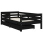 vidaXL Kinderbett mit Schubladen Schwarz 70x140 cm Massivholz Kiefer vidaXL Kinderbett mit Schubladen Schwarz 70x140 cm Massivholz Kiefer