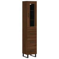 vidaXL Highboard Braun Eichen-Optik 34,5x34x180 cm Holzwerkstoff