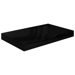 vidaXL Schwebendes Wandregal Hochglanz-Schwarz 40x23x3,8 cm MDF  
