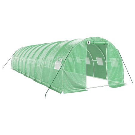 vidaXL Gewächshaus mit Stahlrahmen Grün 30 m² 10x3x2 m