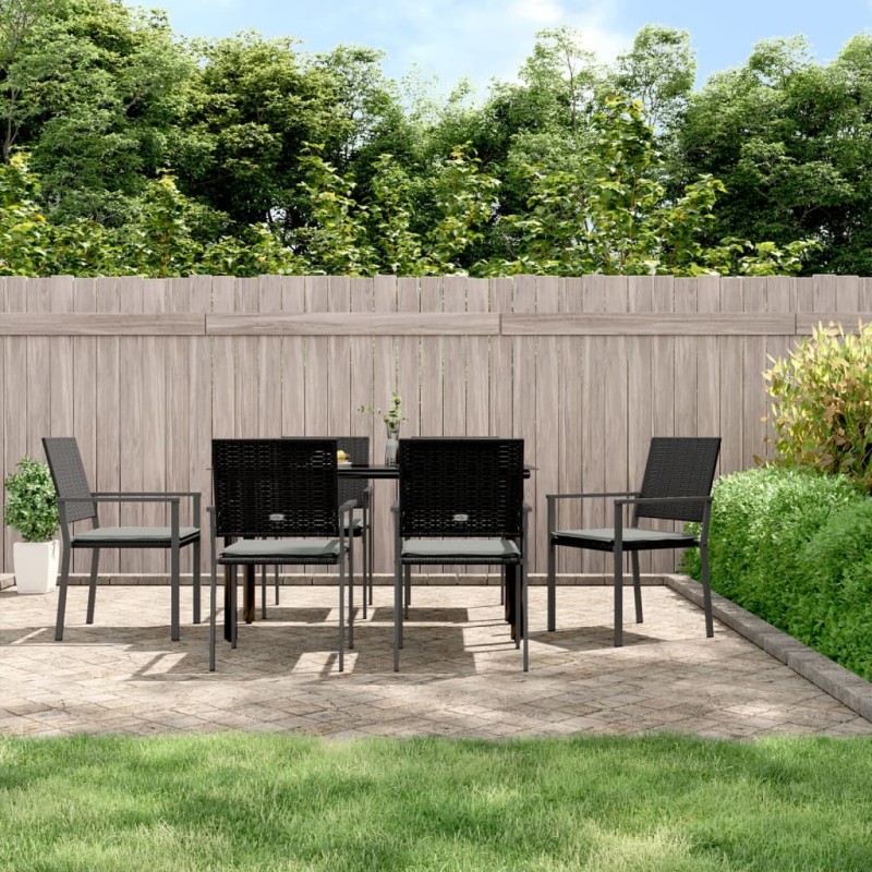 vidaXL 7-tlg. Garten-Essgruppe mit Kissen Poly Rattan und Stahl vidaXL 7-tlg. Garten-Essgruppe mit Kissen Poly Rattan und Stahl