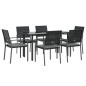 vidaXL 7-tlg. Garten-Essgruppe mit Kissen Poly Rattan und Stahl vidaXL 7-tlg. Garten-Essgruppe mit Kissen Poly Rattan und Stahl