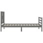vidaXL Massivholzbett mit Kopfteil Grau 90x200 cm vidaXL Massivholzbett mit Kopfteil Grau 90x200 cm