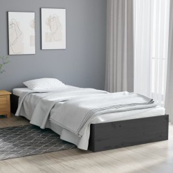 vidaXL Massivholzbett Grau 75x190 cm